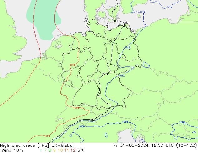 High wind areas UK-Global Pá 31.05.2024 18 UTC