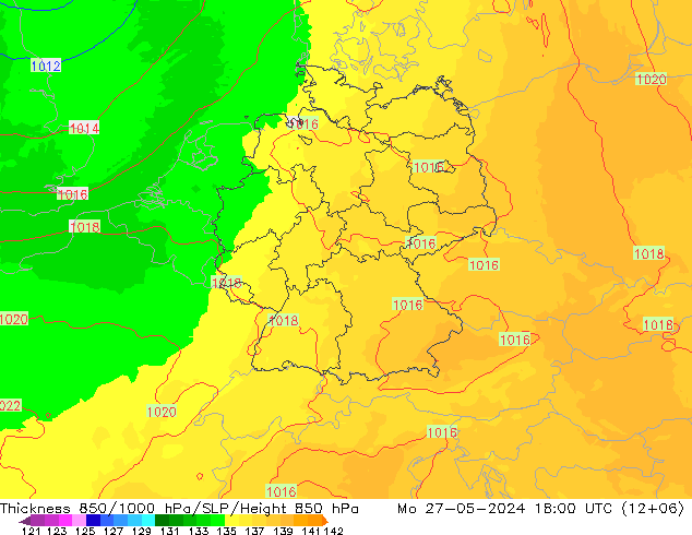 Thck 850-1000 hPa UK-Global Mo 27.05.2024 18 UTC