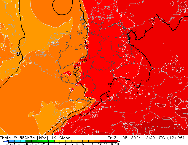 Theta-W 850hPa UK-Global Fr 31.05.2024 12 UTC