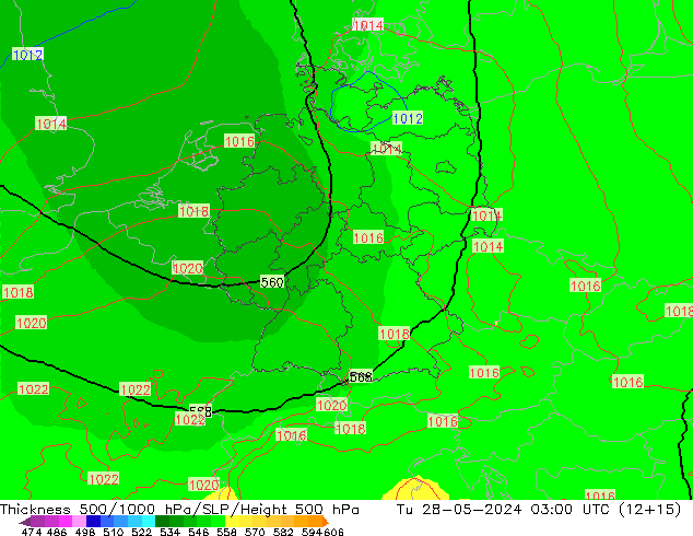 500-1000 hPa Kalınlığı UK-Global Sa 28.05.2024 03 UTC