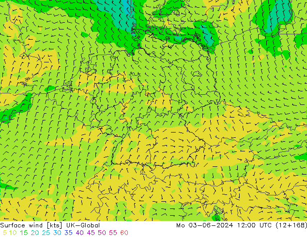 Surface wind UK-Global Mo 03.06.2024 12 UTC