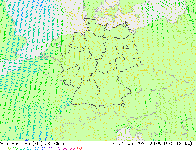  850 hPa UK-Global  31.05.2024 06 UTC