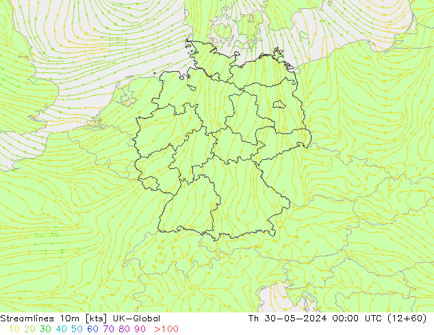 Streamlines 10m UK-Global Th 30.05.2024 00 UTC