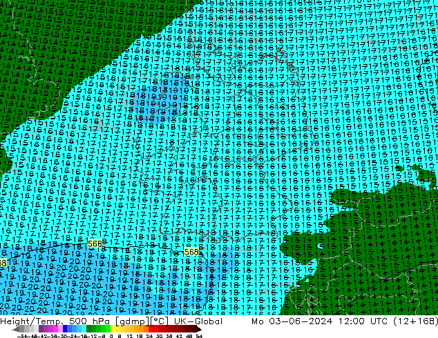 Yükseklik/Sıc. 500 hPa UK-Global Pzt 03.06.2024 12 UTC