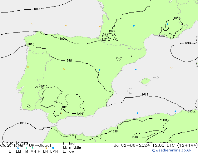 Cloud layer UK-Global dom 02.06.2024 12 UTC