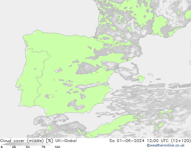 Nuages (moyen) UK-Global sam 01.06.2024 12 UTC