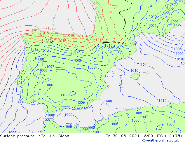 Yer basıncı UK-Global Per 30.05.2024 18 UTC
