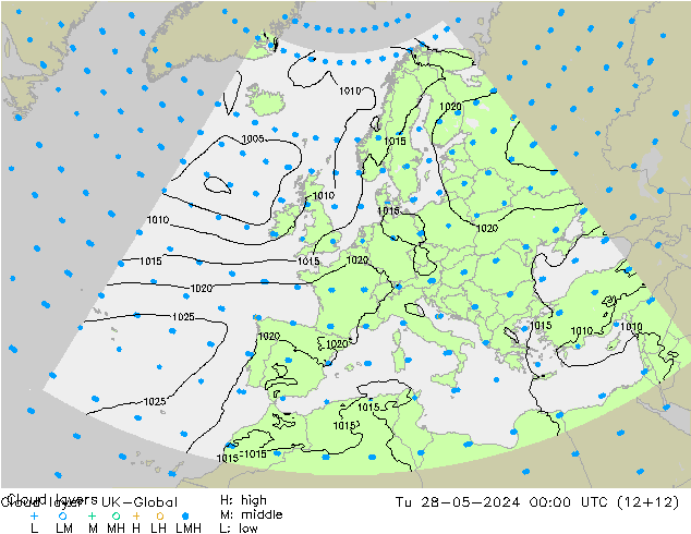 Wolkenschichten UK-Global Di 28.05.2024 00 UTC