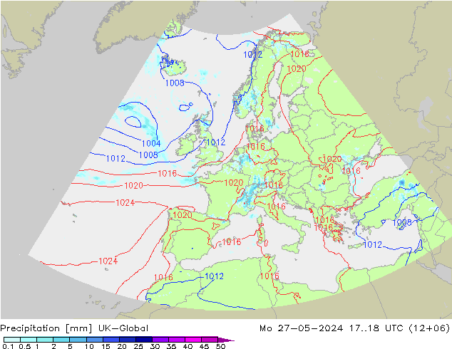 Precipitation UK-Global Mo 27.05.2024 18 UTC