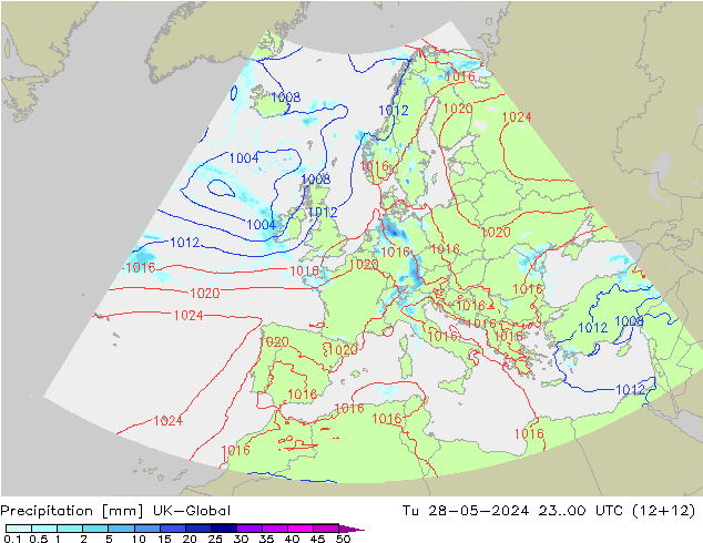 Niederschlag UK-Global Di 28.05.2024 00 UTC