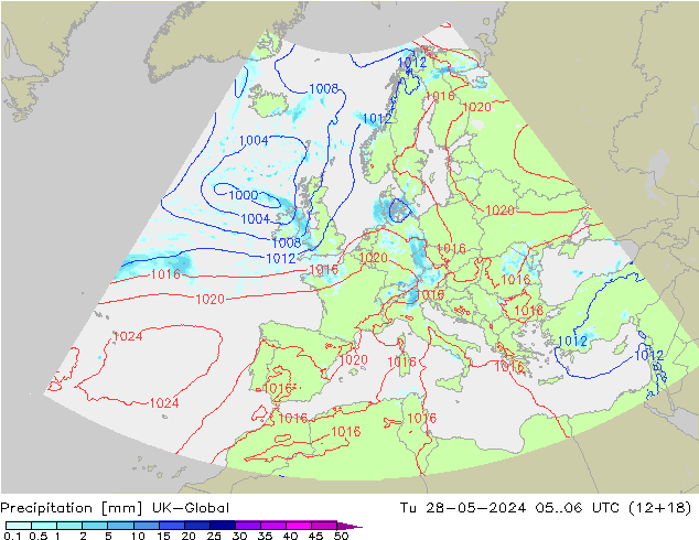 Niederschlag UK-Global Di 28.05.2024 06 UTC