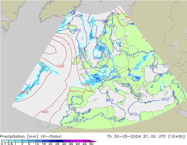 Precipitation UK-Global Th 30.05.2024 00 UTC