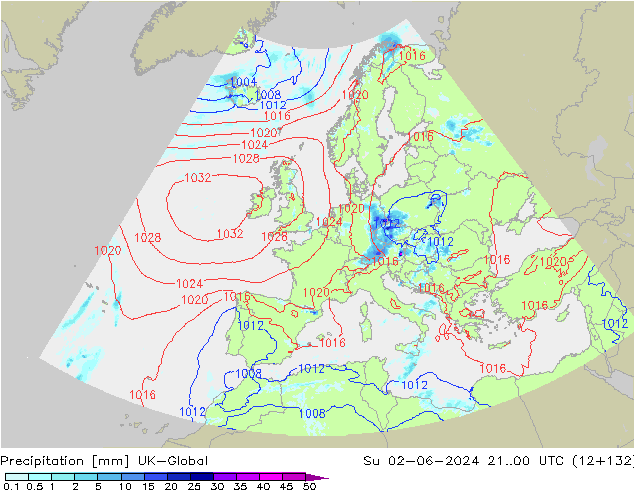 Precipitation UK-Global Su 02.06.2024 00 UTC