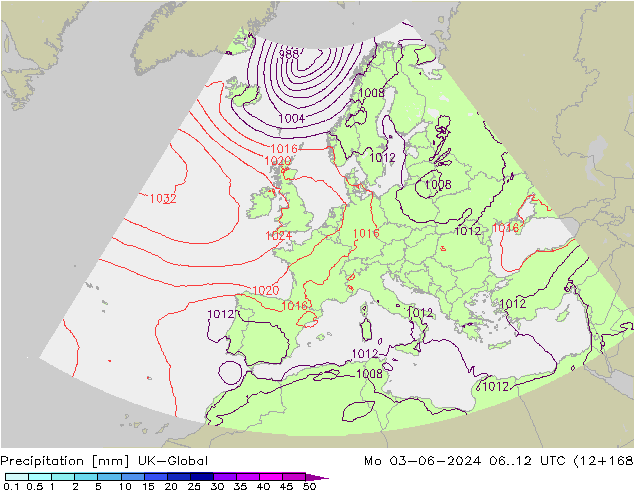 Niederschlag UK-Global Mo 03.06.2024 12 UTC