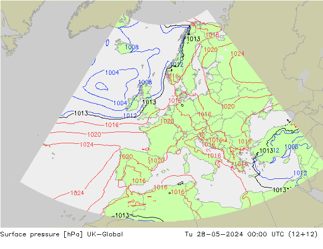 приземное давление UK-Global вт 28.05.2024 00 UTC