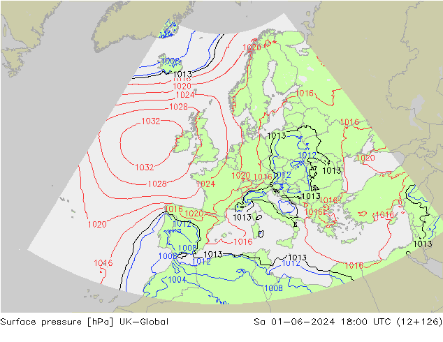 pression de l'air UK-Global sam 01.06.2024 18 UTC