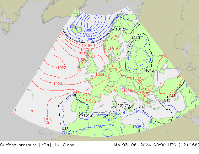 Atmosférický tlak UK-Global Po 03.06.2024 00 UTC