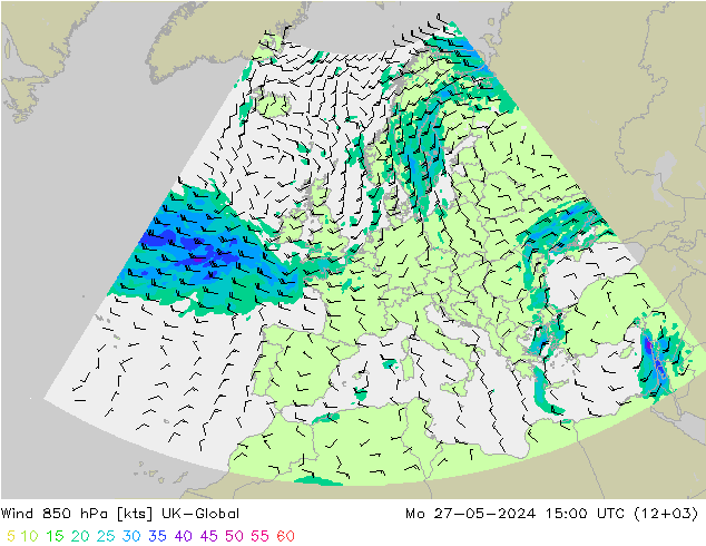 wiatr 850 hPa UK-Global pon. 27.05.2024 15 UTC