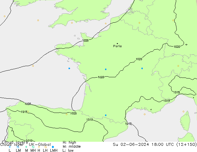 Cloud layer UK-Global dom 02.06.2024 18 UTC