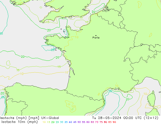 Isotachs (mph) UK-Global Tu 28.05.2024 00 UTC