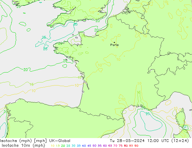 Isotachs (mph) UK-Global  28.05.2024 12 UTC