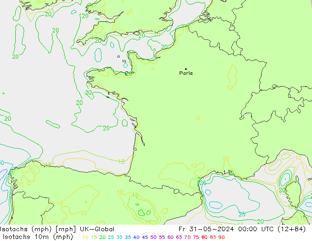 Isotachs (mph) UK-Global Sex 31.05.2024 00 UTC