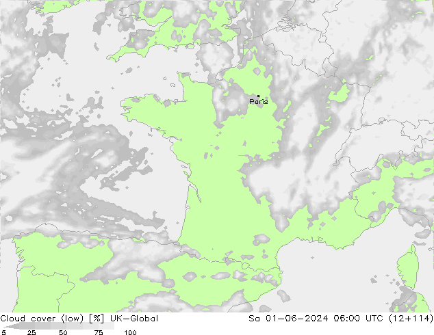 nízká oblaka UK-Global So 01.06.2024 06 UTC