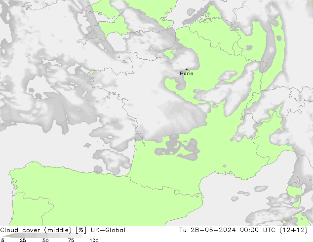 Cloud cover (middle) UK-Global Tu 28.05.2024 00 UTC