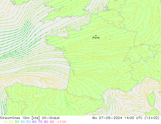 Stromlinien 10m UK-Global Mo 27.05.2024 14 UTC