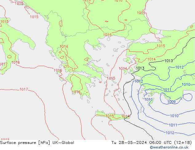 Surface pressure UK-Global Tu 28.05.2024 06 UTC