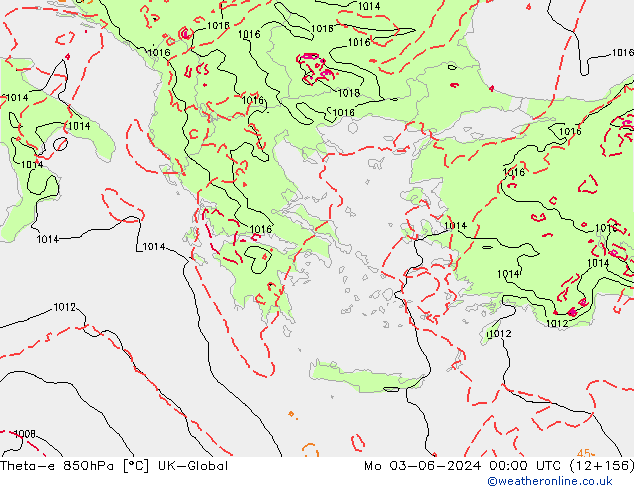 Theta-e 850hPa UK-Global pon. 03.06.2024 00 UTC