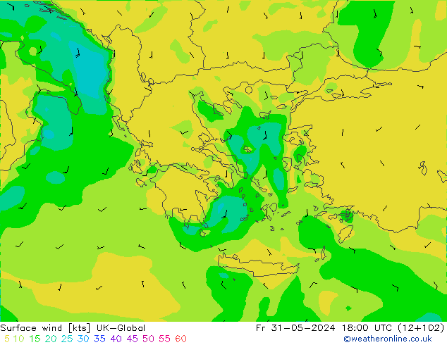 Surface wind UK-Global Fr 31.05.2024 18 UTC