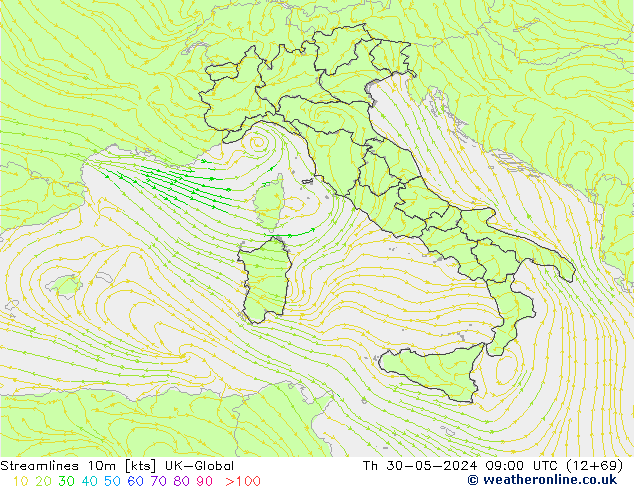 ветер 10m UK-Global чт 30.05.2024 09 UTC