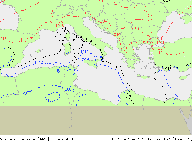 Atmosférický tlak UK-Global Po 03.06.2024 06 UTC