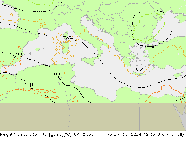 Hoogte/Temp. 500 hPa UK-Global ma 27.05.2024 18 UTC