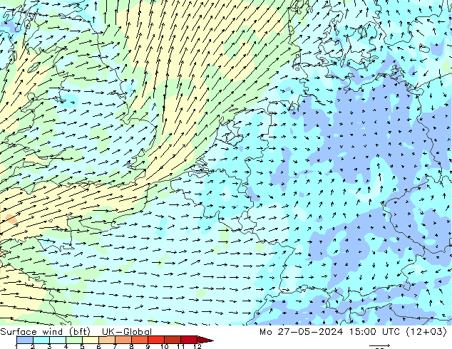 Wind 10 m (bft) UK-Global ma 27.05.2024 15 UTC