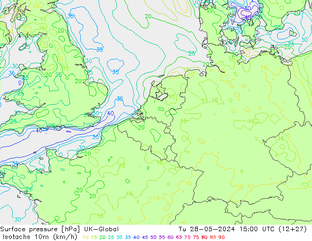 Isotaca (kph) UK-Global mar 28.05.2024 15 UTC