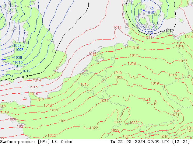 приземное давление UK-Global вт 28.05.2024 09 UTC