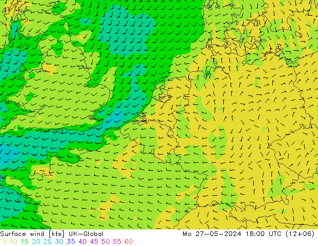 ветер 10 m UK-Global пн 27.05.2024 18 UTC