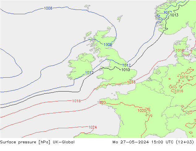 Pressione al suolo UK-Global lun 27.05.2024 15 UTC