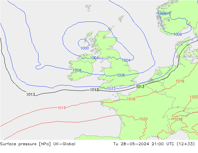 Luchtdruk (Grond) UK-Global di 28.05.2024 21 UTC