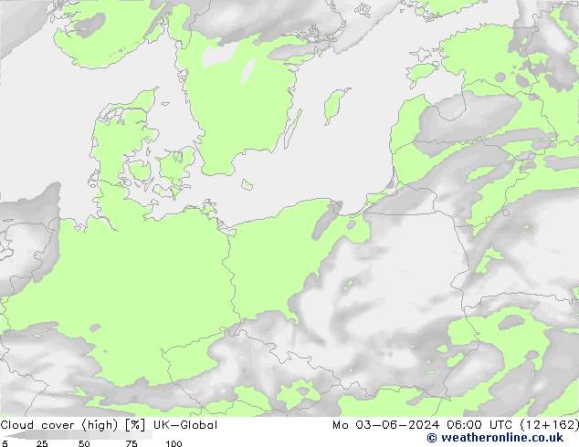 Cloud cover (high) UK-Global Mo 03.06.2024 06 UTC