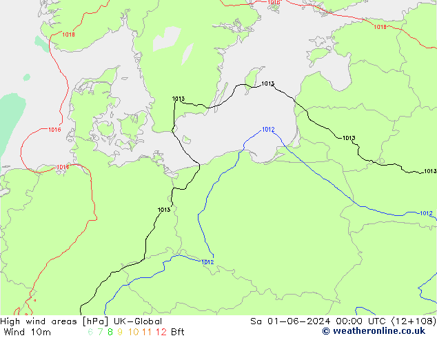 High wind areas UK-Global Sa 01.06.2024 00 UTC