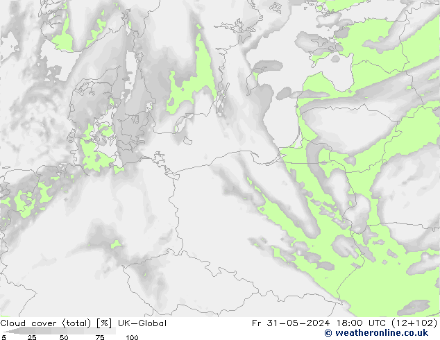 zachmurzenie (suma) UK-Global pt. 31.05.2024 18 UTC