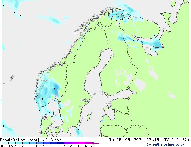 осадки UK-Global вт 28.05.2024 18 UTC