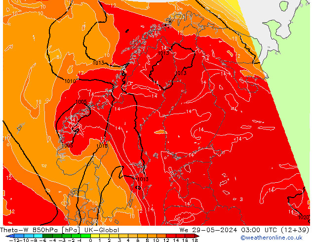 Theta-W 850hPa UK-Global mié 29.05.2024 03 UTC