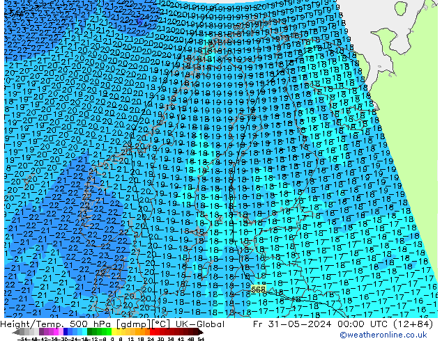 Height/Temp. 500 гПа UK-Global пт 31.05.2024 00 UTC