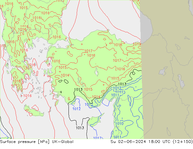 Luchtdruk (Grond) UK-Global zo 02.06.2024 18 UTC