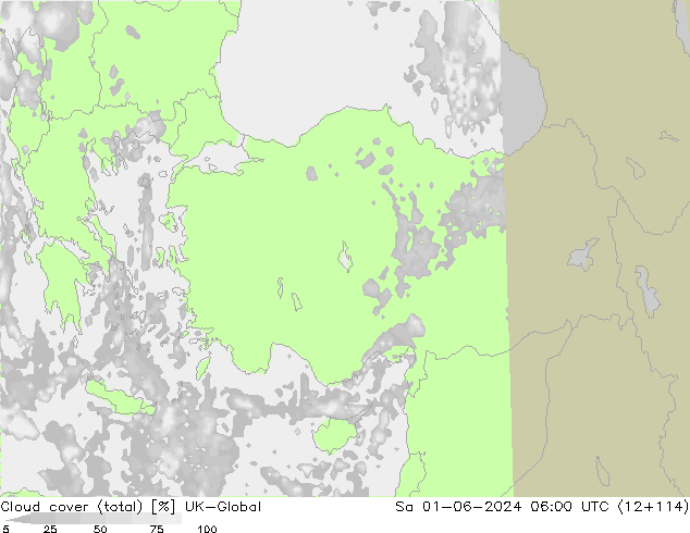 zachmurzenie (suma) UK-Global so. 01.06.2024 06 UTC