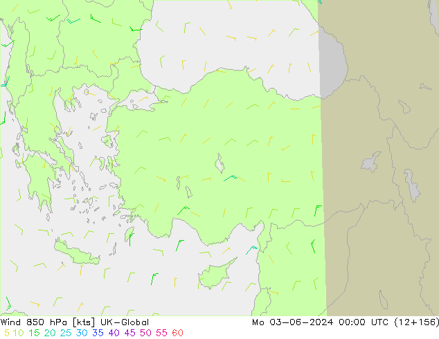 Wind 850 hPa UK-Global Mo 03.06.2024 00 UTC